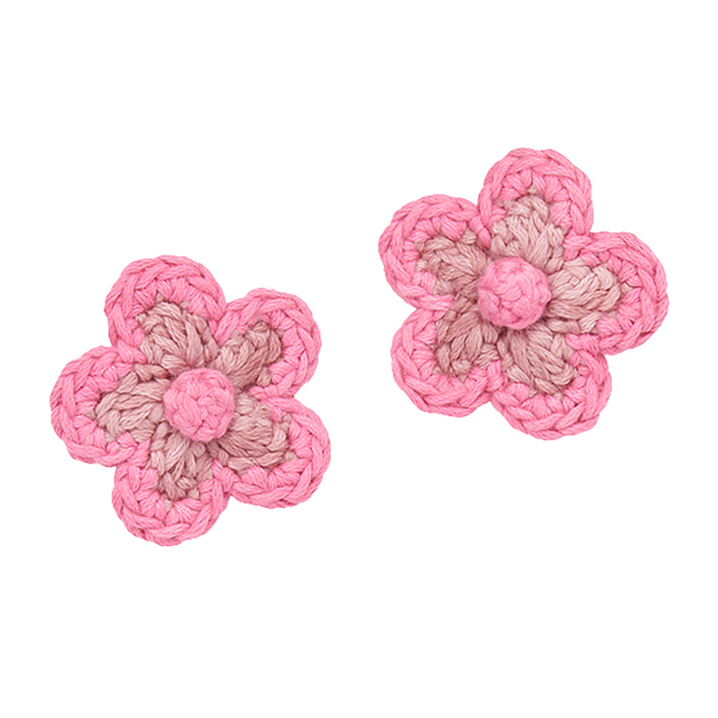 Misha & Puff Child Set Of Two Medium Flower Clips Rose Blush Pink
