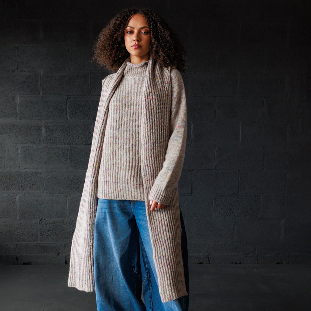 Mabli Adult Moya Hooded Scarf Puddle Gray