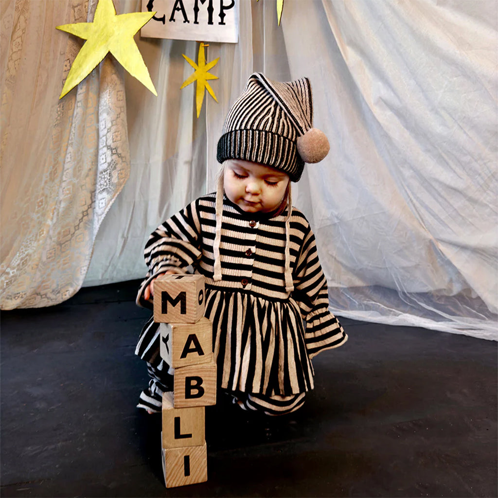 Mabli Baby Stevie Jumpsuit Ivy Stripe Beige And Black