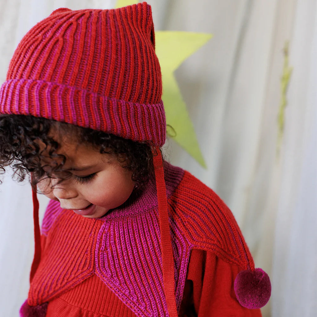 Mabli Baby Jester Hat Violet Purple And Redcurrant Red