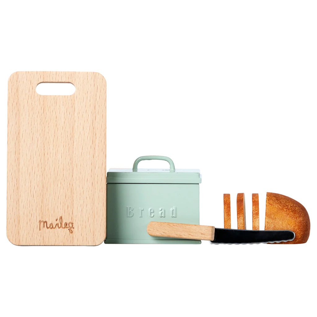 Maileg Toys Mouse Kitchen Bread Box With Utensils Miniature
