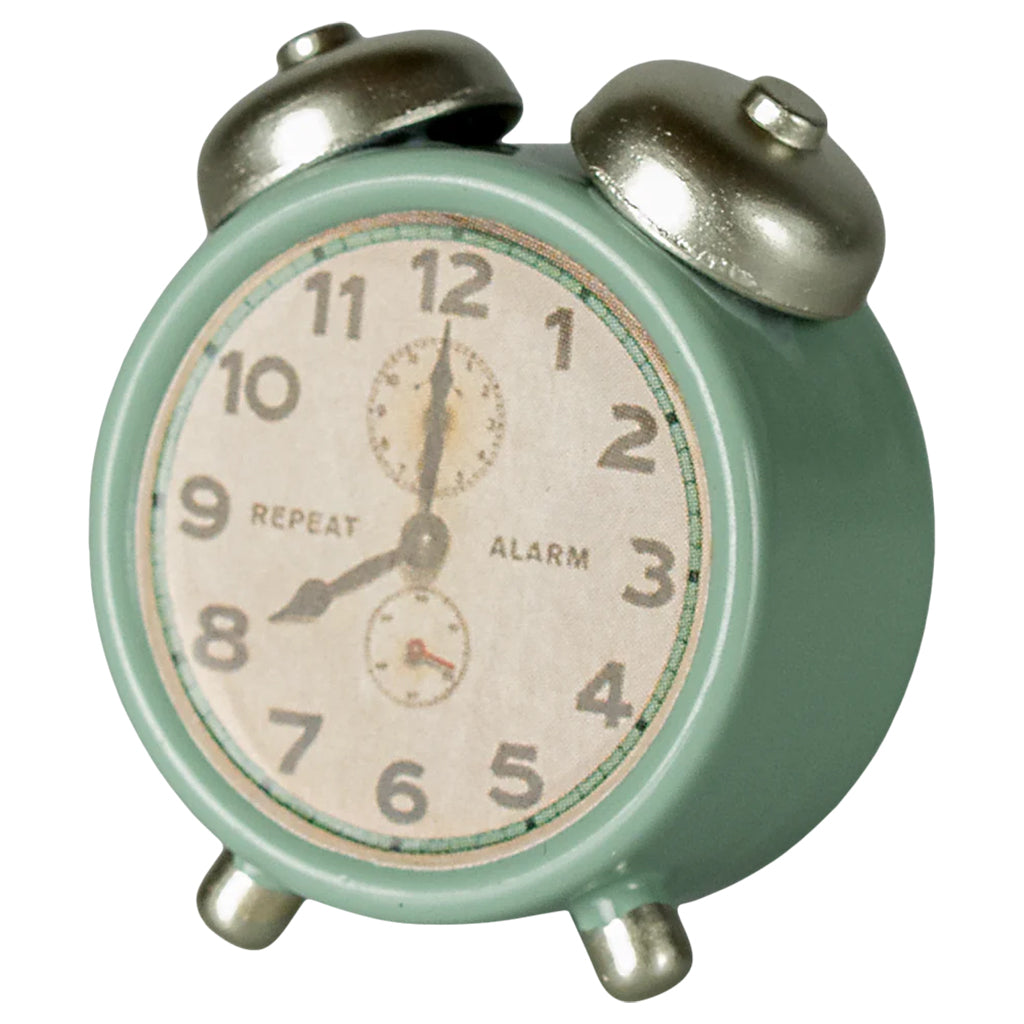 Maileg Toys Mouse Miniature Alarm Clock Mint Green