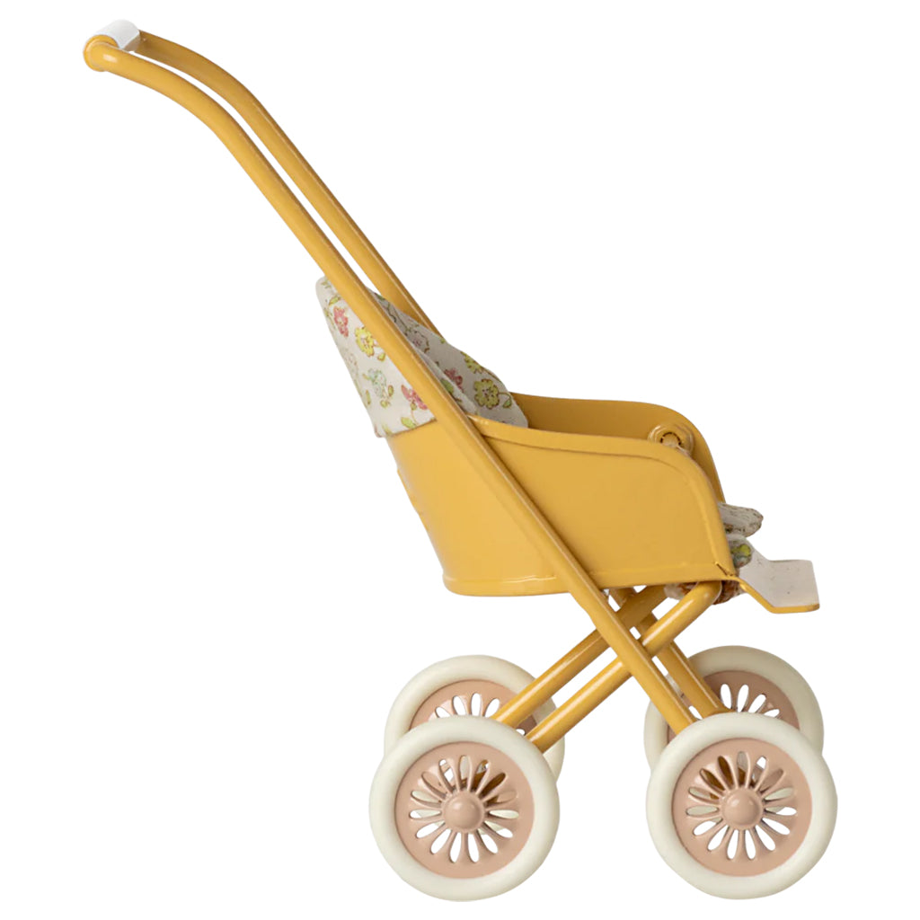 Maileg Toys Mouse Micro Stroller Yellow