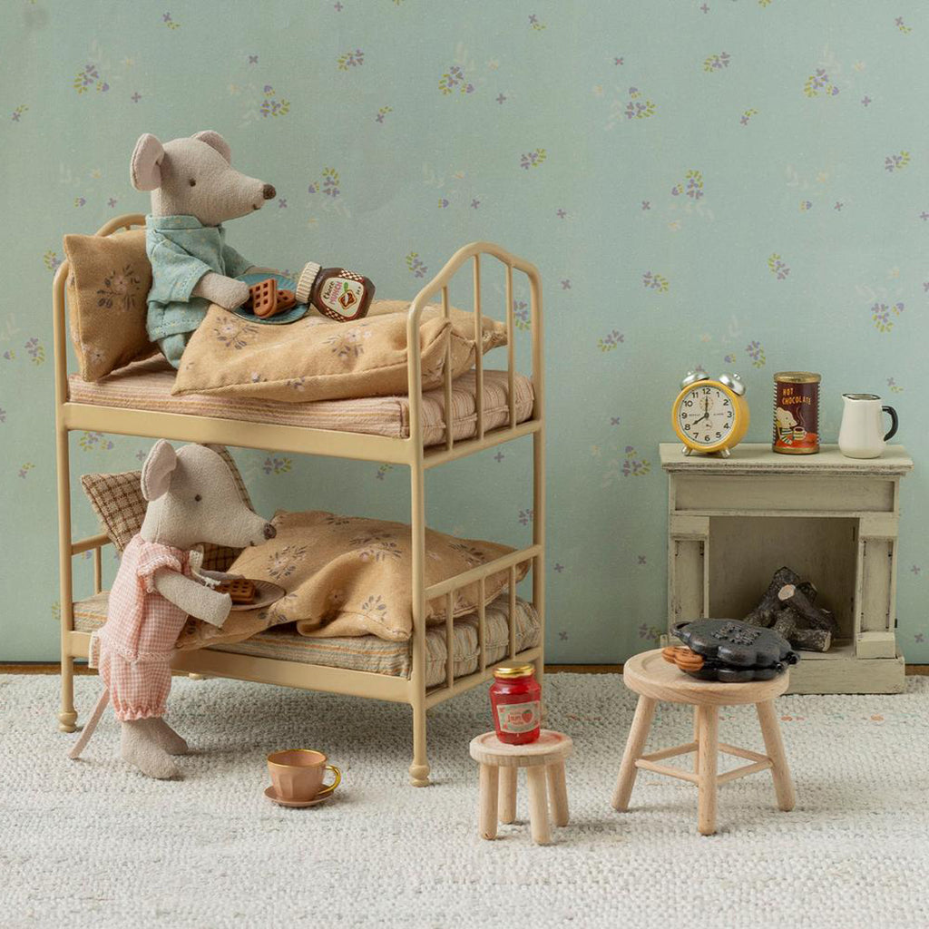 Maileg Toys Mouse Miniature Bunk Bed Wheat