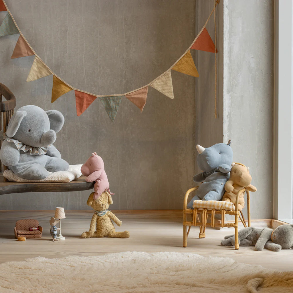 Maileg Toys Safari Friends Big Elephant Soft Toy Blue Grey