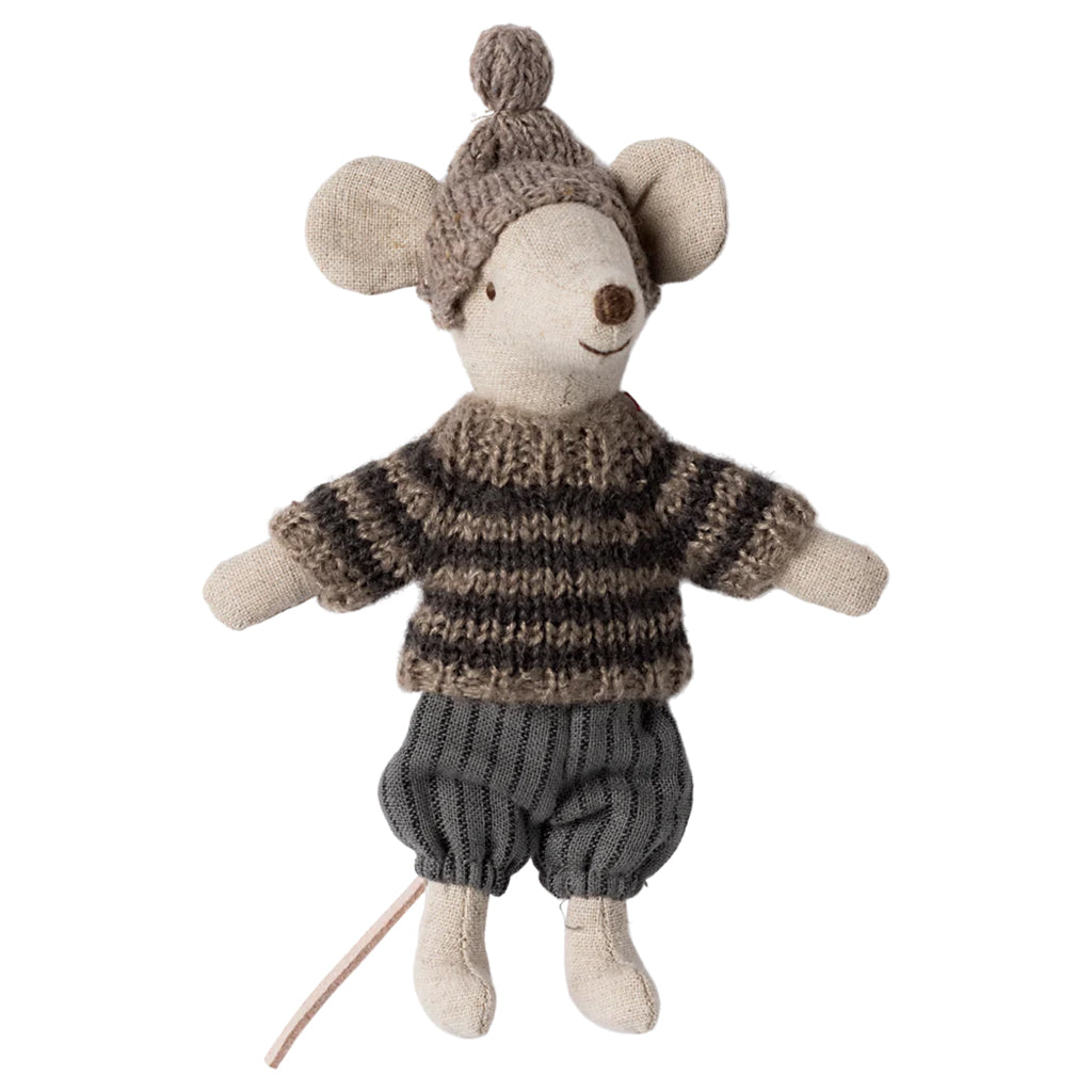 Maileg Toys Mouse Big Brother Winter With Ski Set Grey