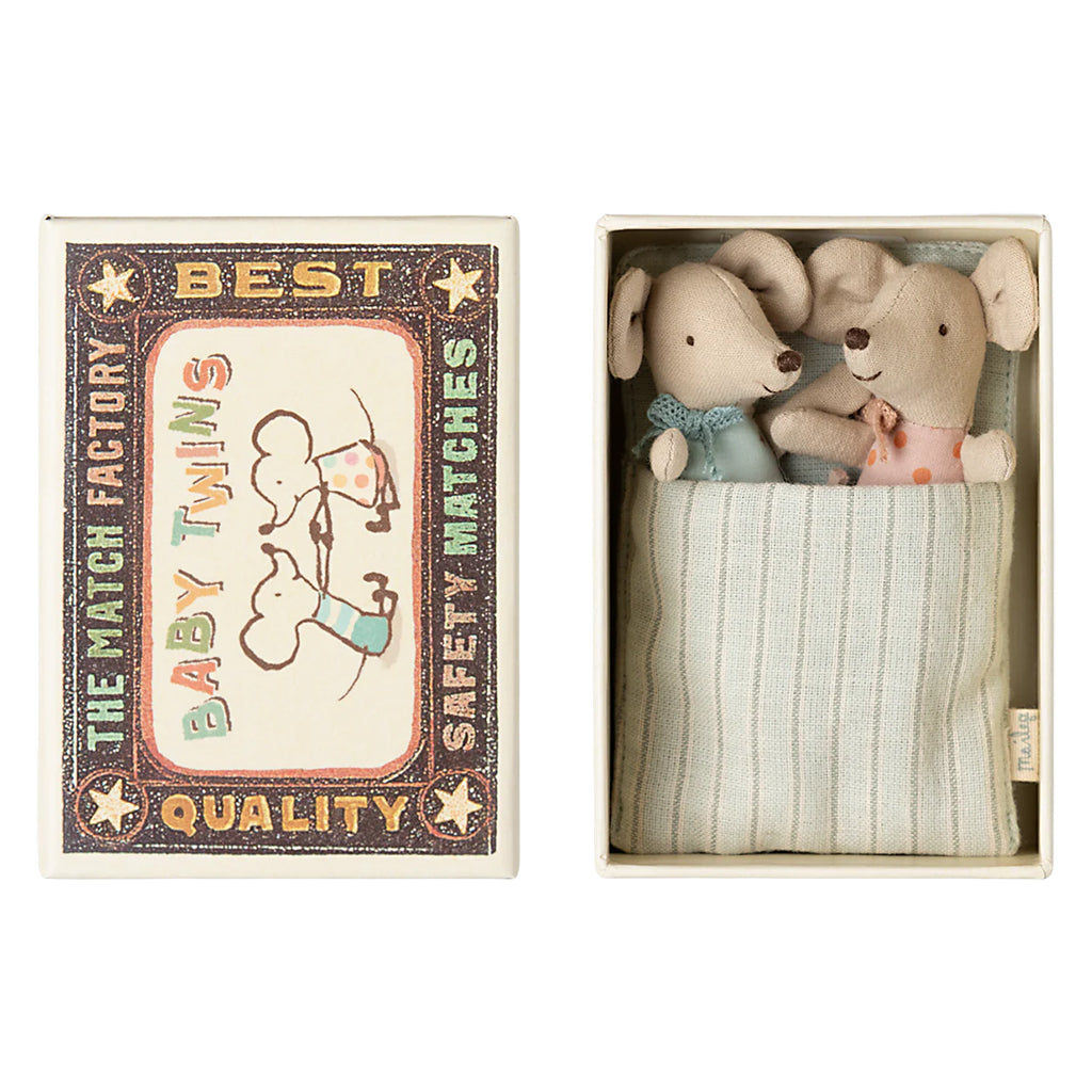 Maileg Toys Mouse Baby Twins In Matchbox