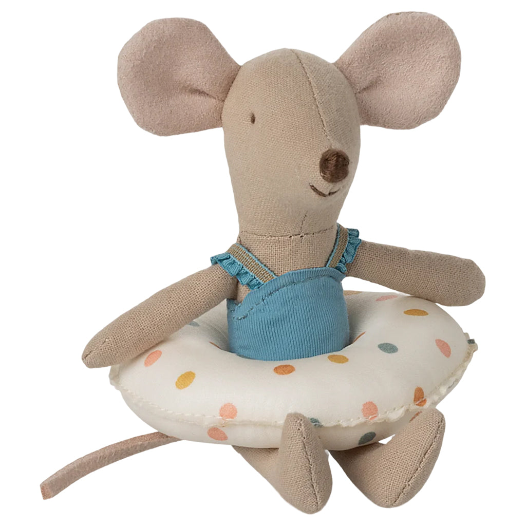 Maileg Toys Mouse Little Sister Beach With Multi Dot Float