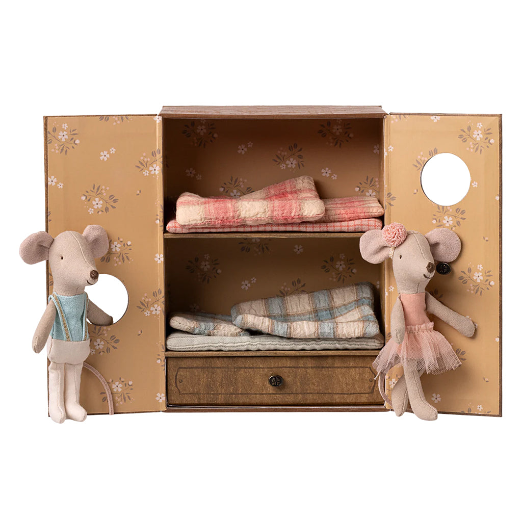 Maileg Toys Mouse Little Sister And Brother Ballet Dance Studio