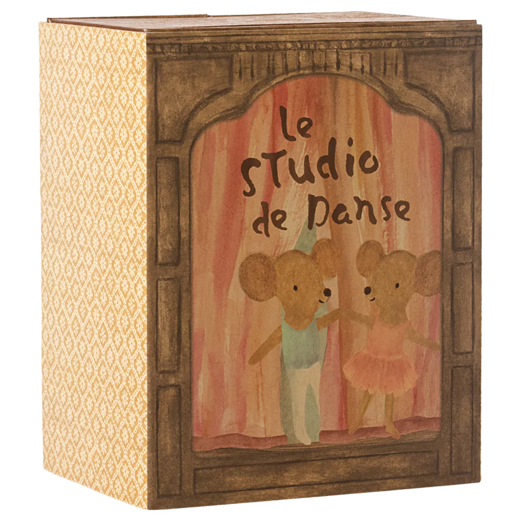 Maileg Toys Mouse Little Sister And Brother Ballet Dance Studio