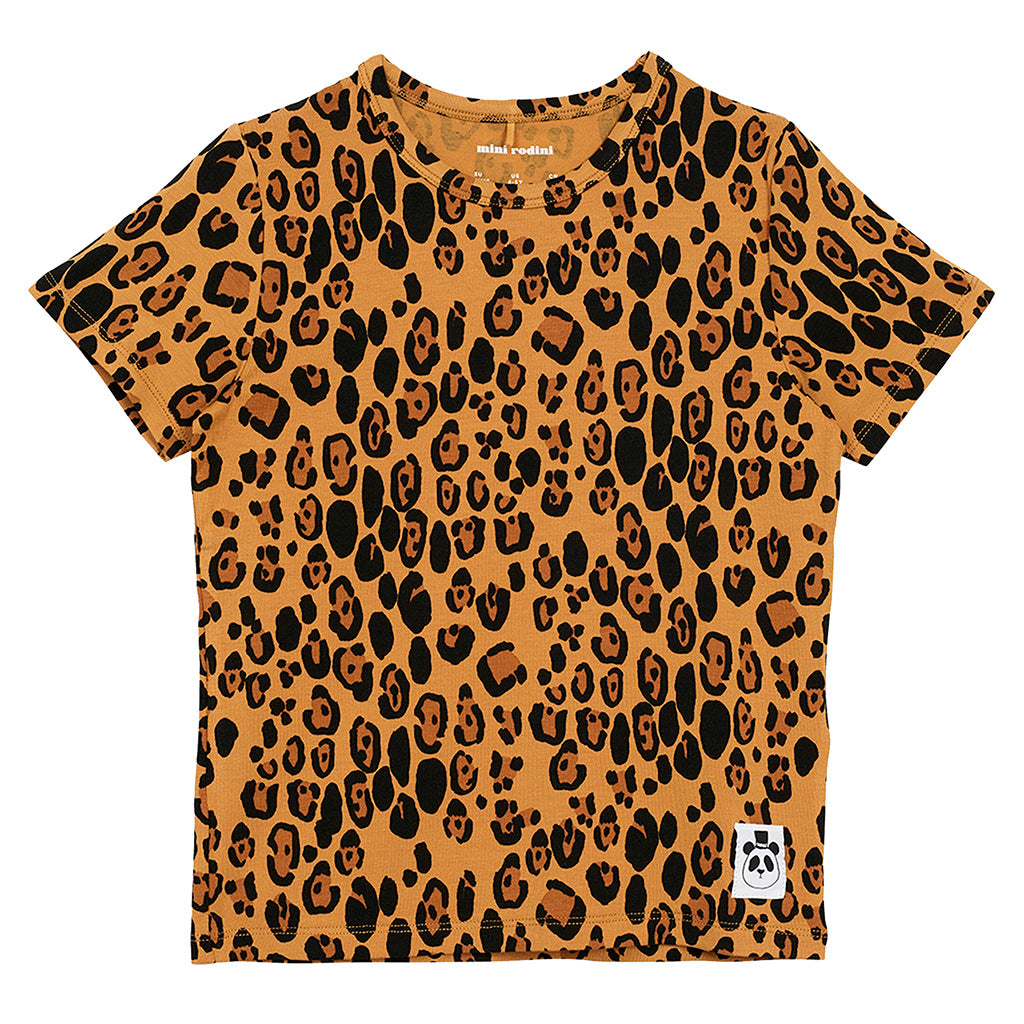 Mini Rodini Child Basic T-shirt Leopard Print Brown