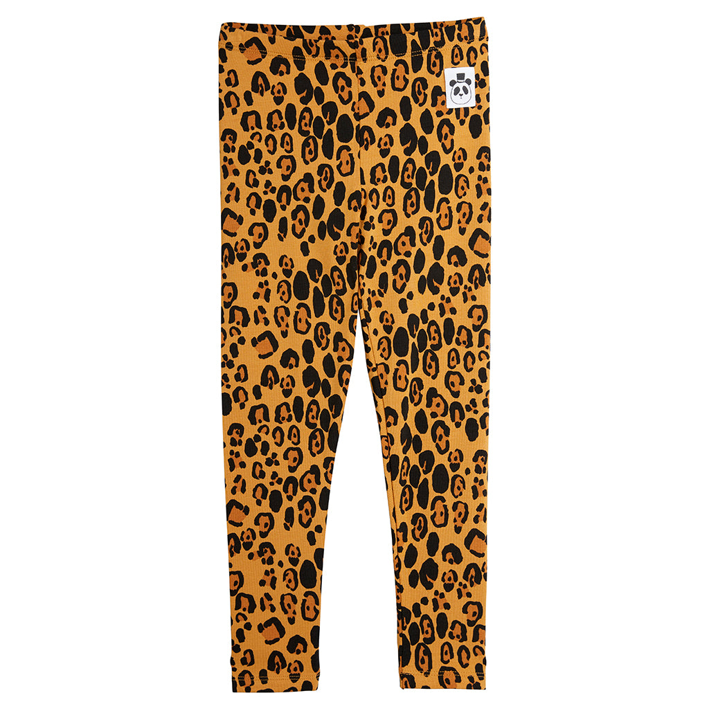 Mini Rodini Child Leggings Leopard Print Brown