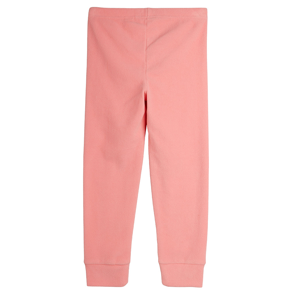 Mini Rodini Child Microfleece Pants Pengiun Embroidery Pink