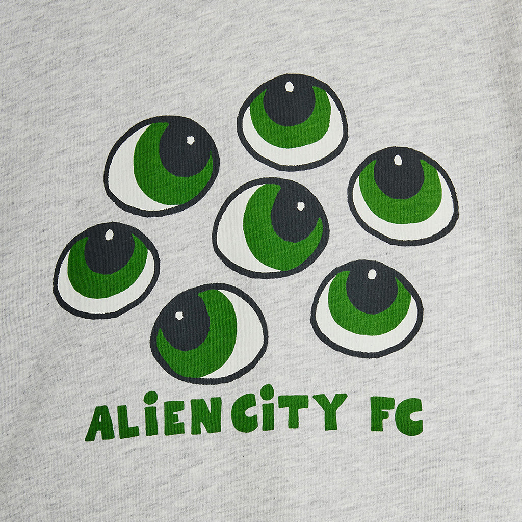 Mini Rodini Child T-shirt Eyes Print Grey Melange