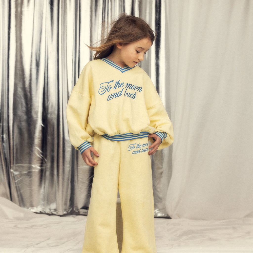 Mini Rodini Child Sweatshirt To The Moon Embroidery Yellow