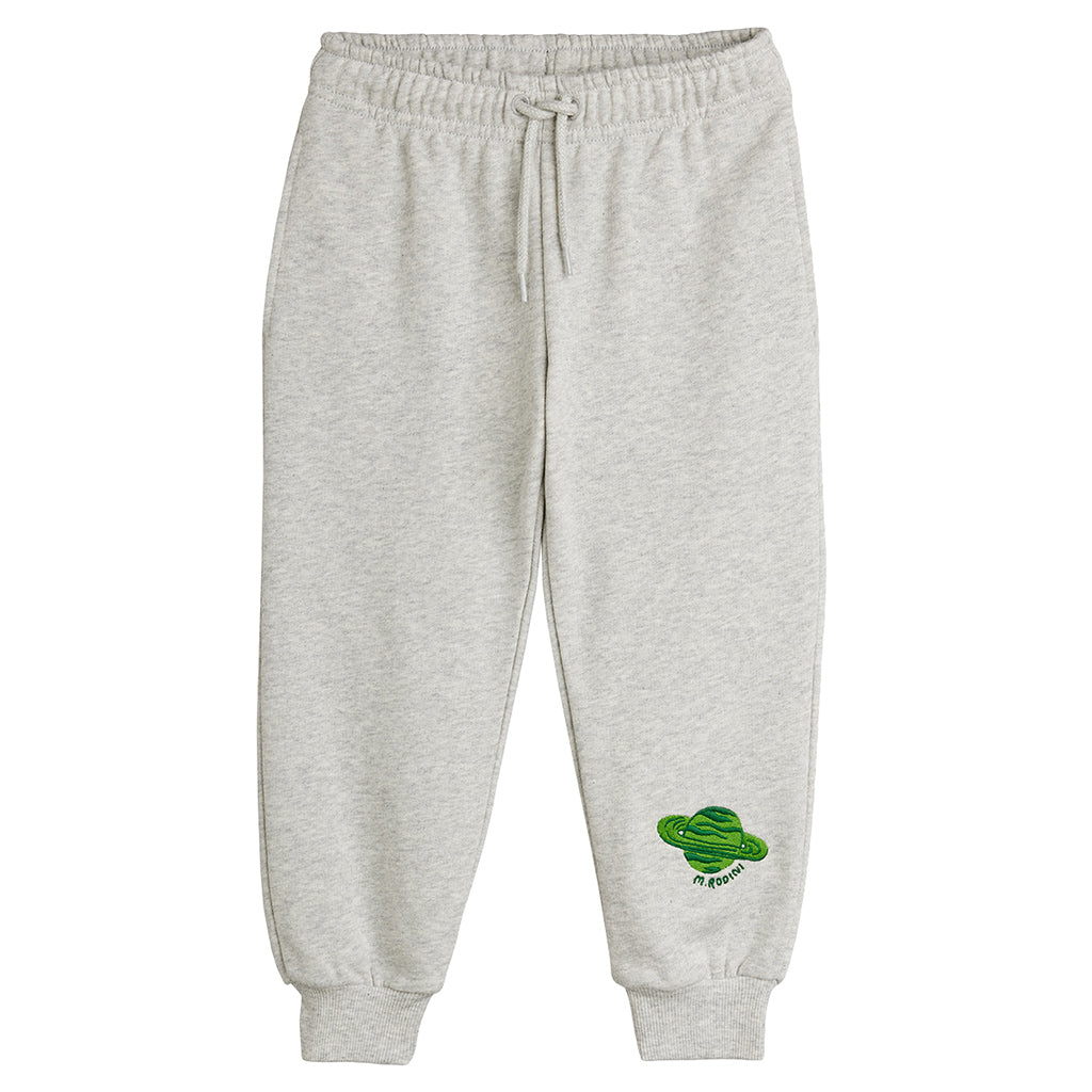 Mini Rodini Child Sweatpants With Planet Embroidery Grey Melange