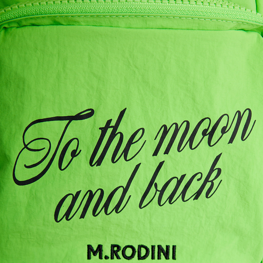 Mini Rodini Mini Backpack To The Moon Print Green