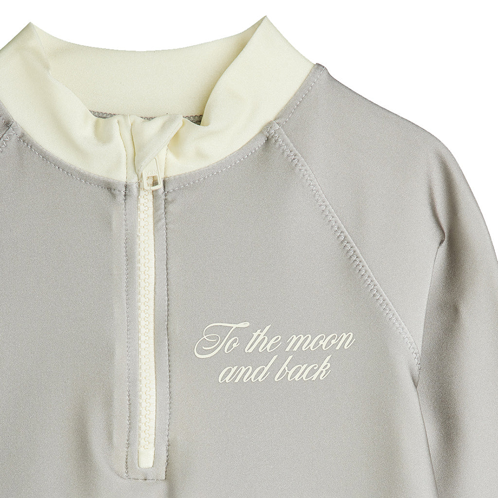 Mini Rodini Child Swim Shirt To The Moon Print Grey