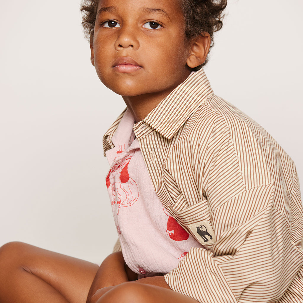 Mini Rodini Child Poplin Shirt Brown Stripes