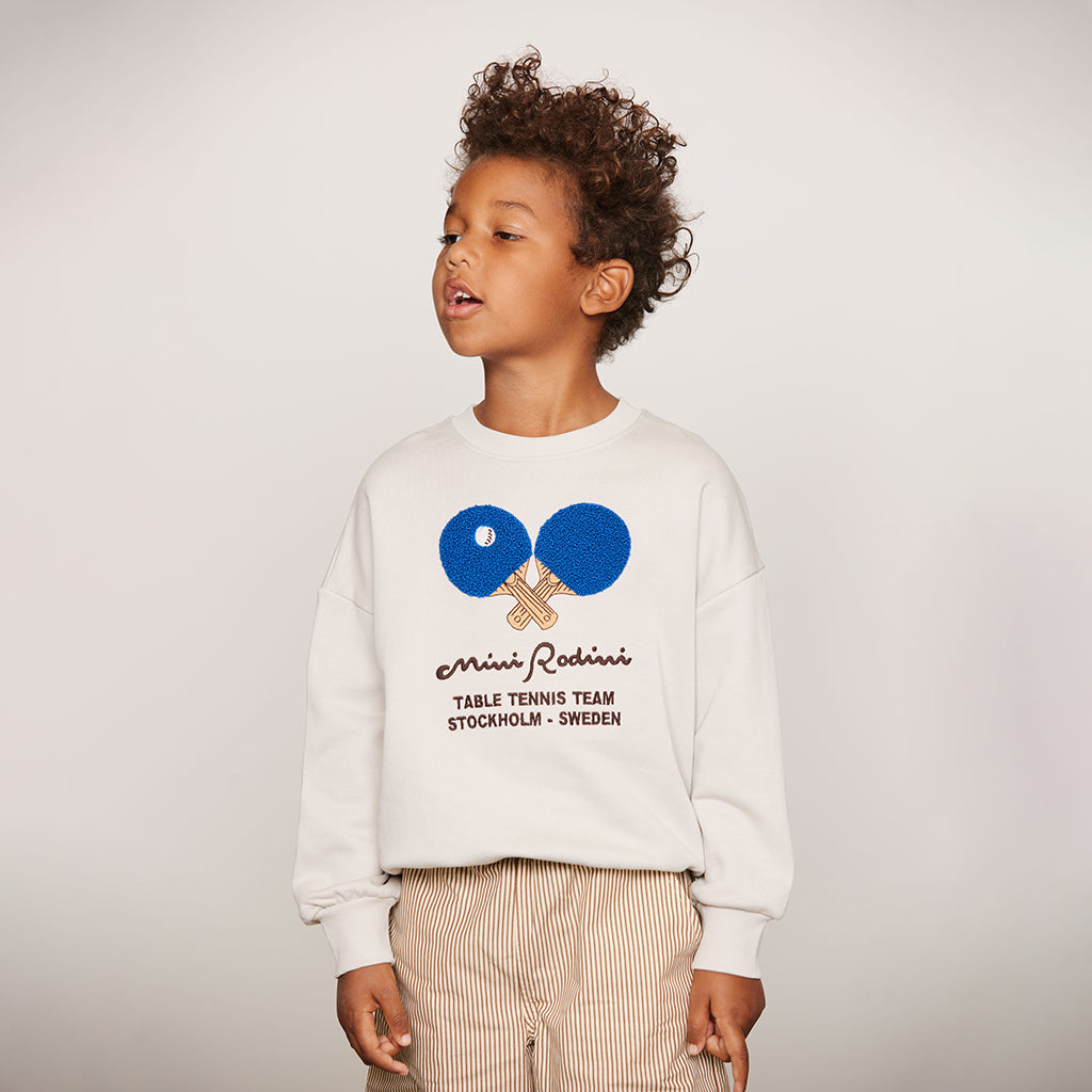 Mini Rodini Child Sweatshirt Table Tennis Chenille Grey