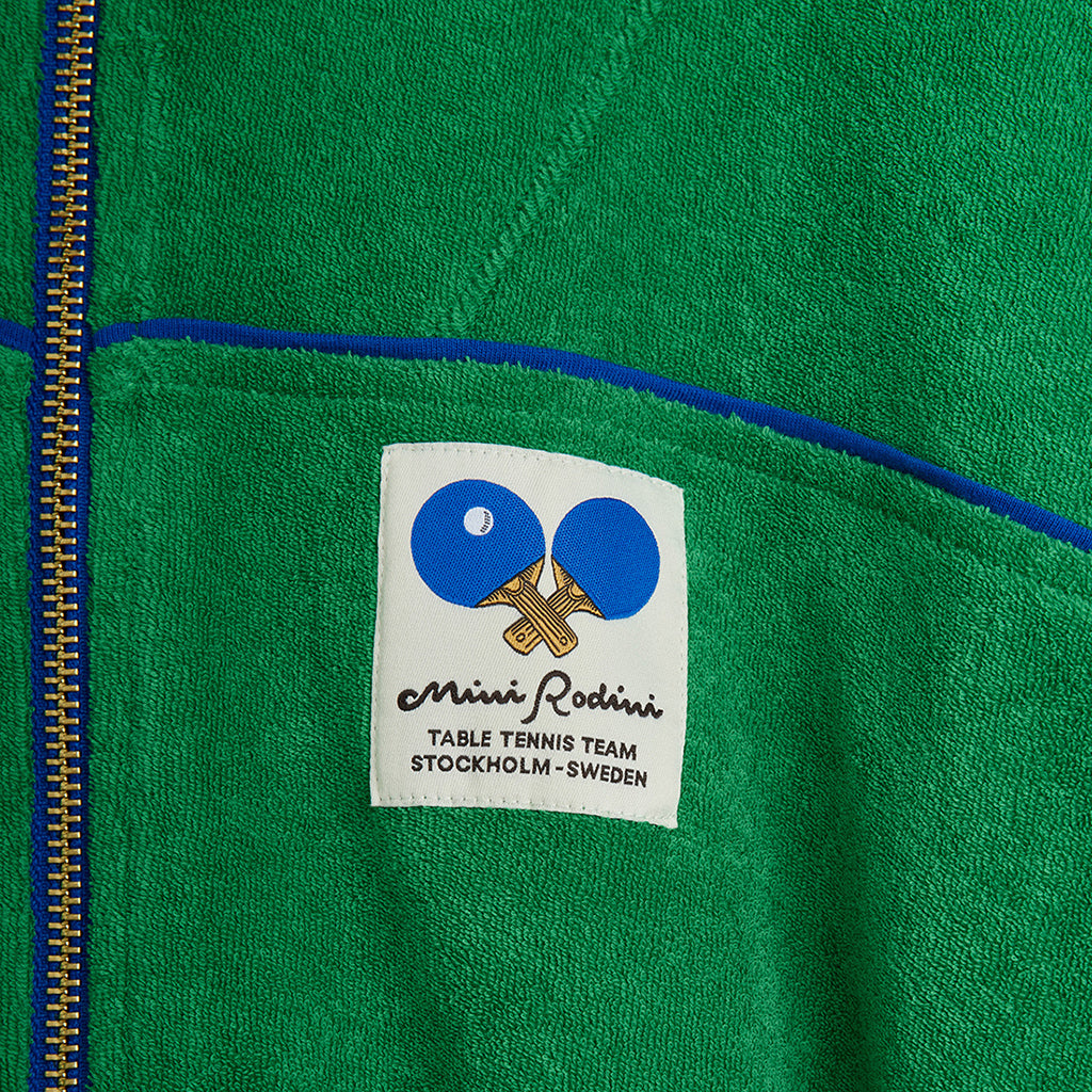 Mini Rodini Child Terry Sweater Table Tennis Patch Green