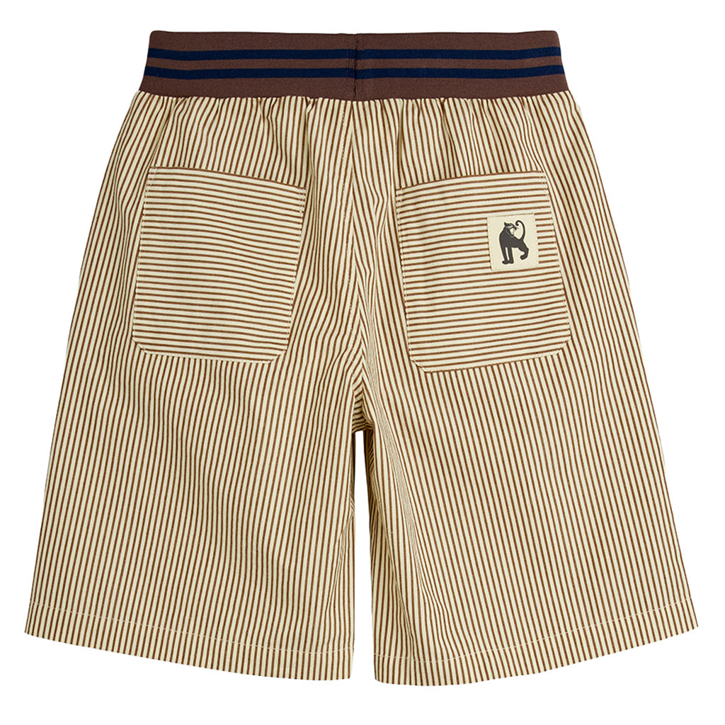 Mini Rodini Child Poplin Shorts Brown Stripes