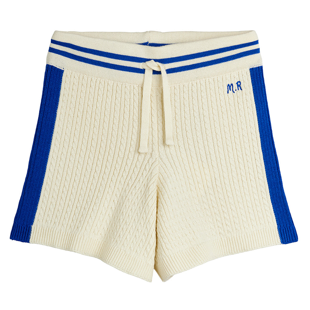 Mini Rodini Child Cable Knit Shorts White