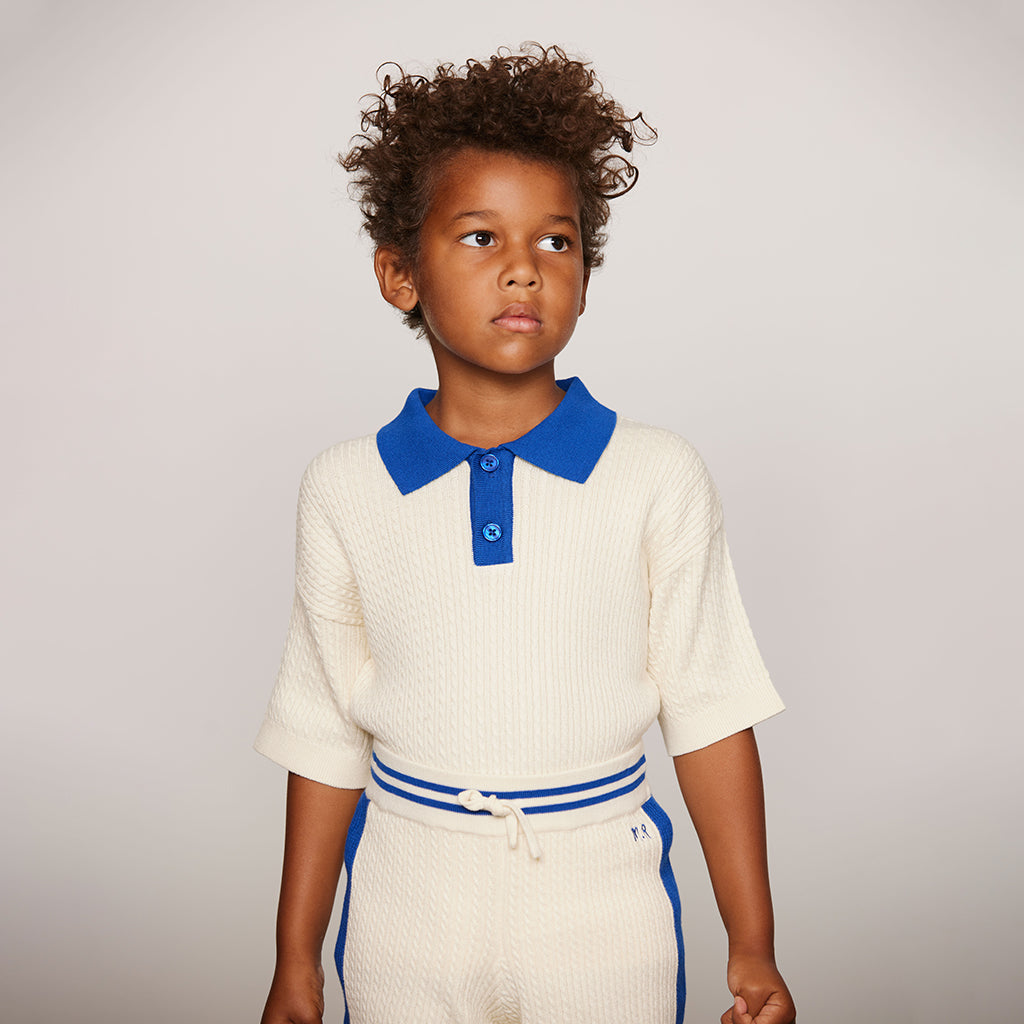 Mini Rodini Child Cable Knit Shorts White