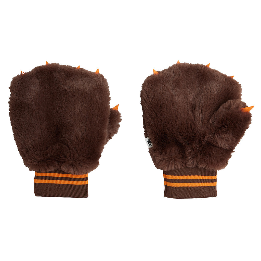Mini Rodini Child Faux Fur Mittens Brown
