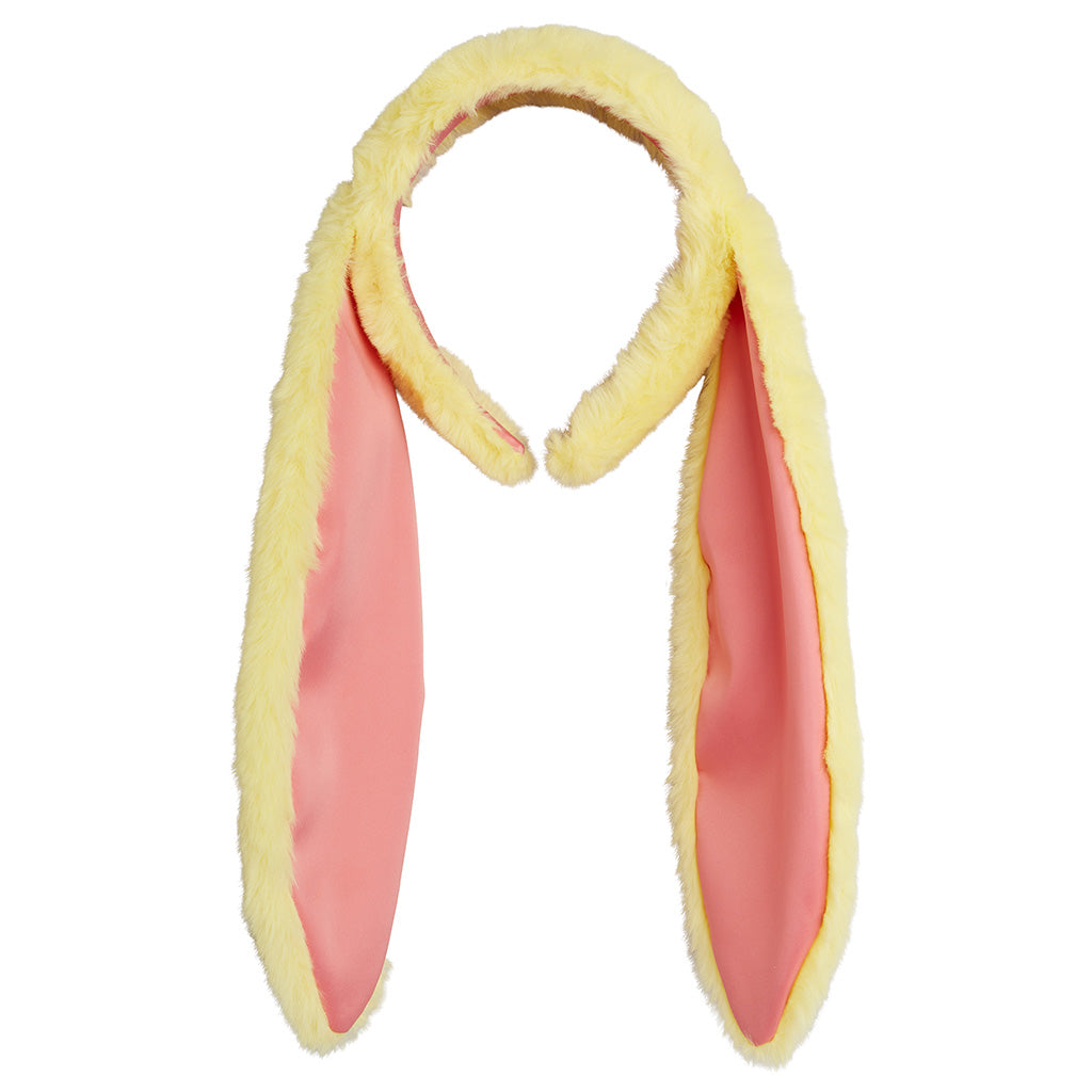Mini Rodini Child Faux Fur Rabbit Headband Yellow