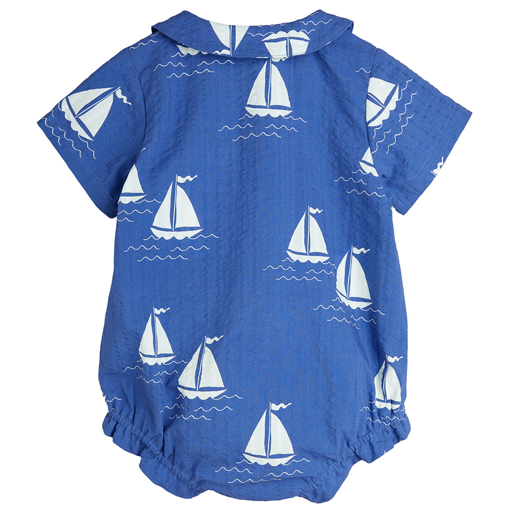 Mini Rodini Baby Sailing Boats Romper Blue