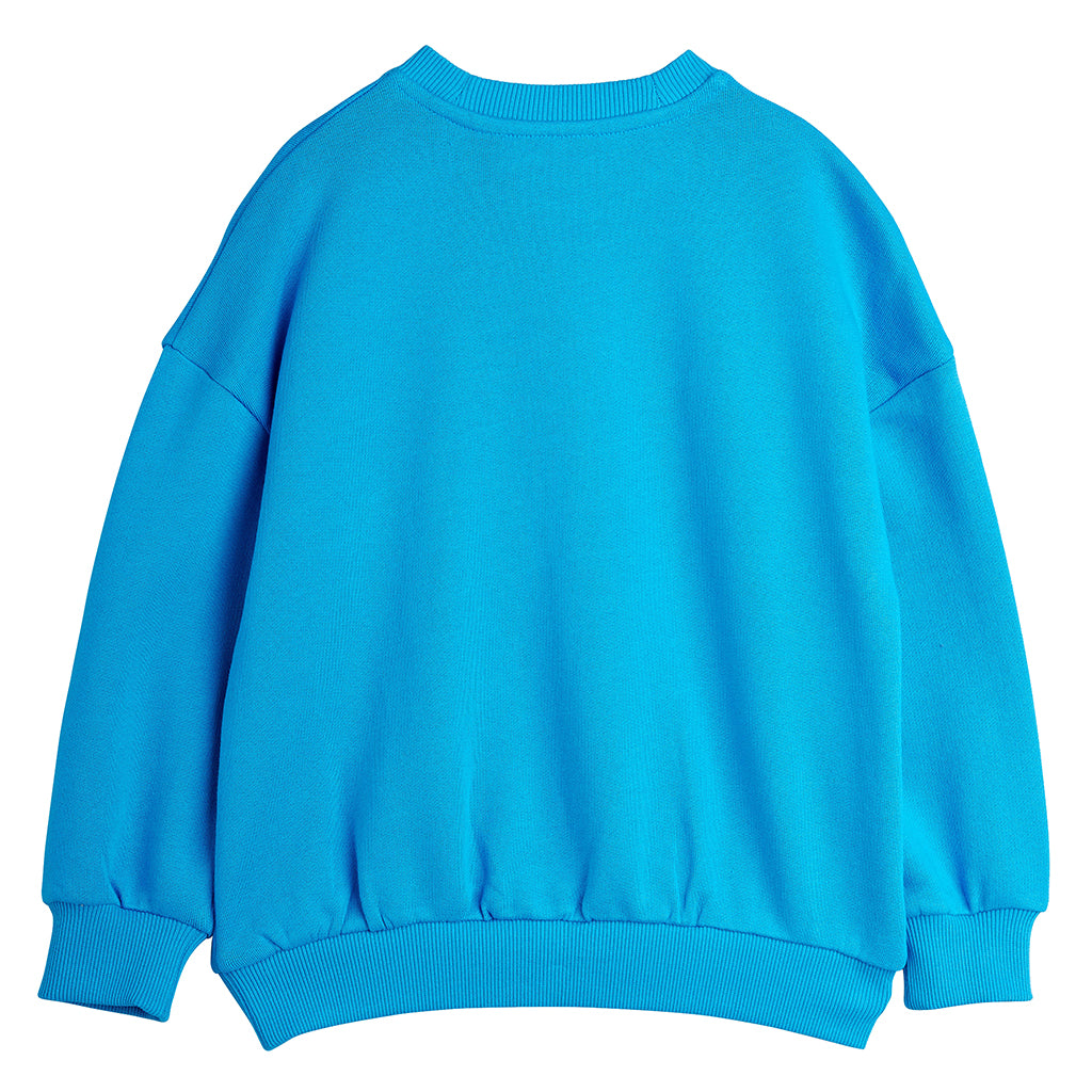 Mini Rodini Child Dog Embroidered Sweatshirt Blue