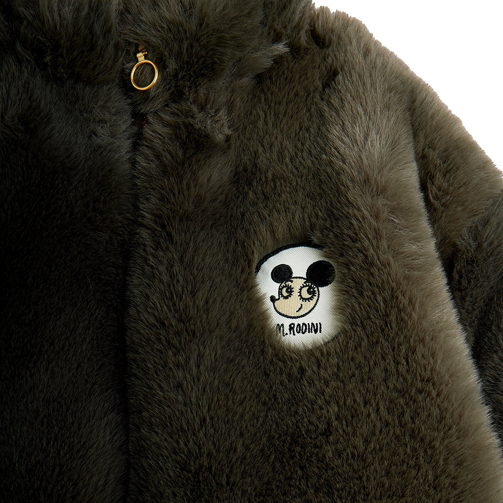 Mini Rodini Child Faux Fur Jacket Grey