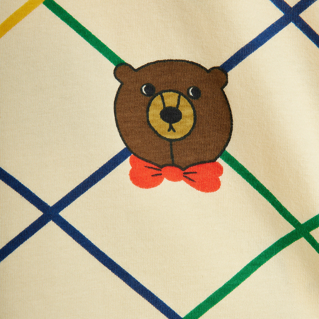 Mini Rodini Child Leggings Cream Bear Check Print