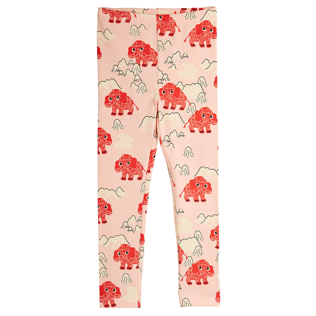 Mini Rodini Child Leggings Pink Mammoth Print
