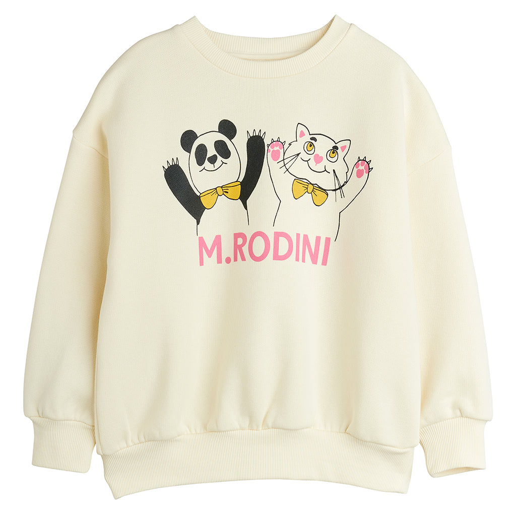 Mini Rodini Child Panda And Cat Sweatshirt Off-White