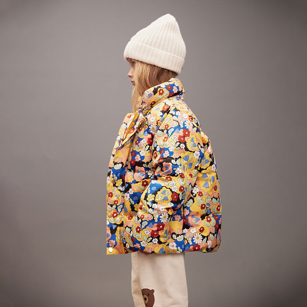 Mini Rodini Child Puffer Jacket Multicolour Flowers