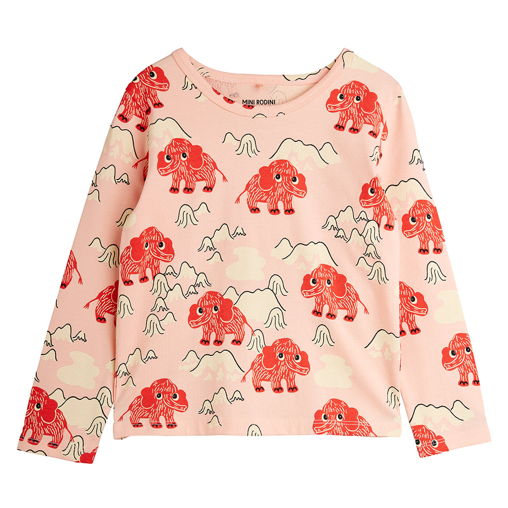 Mini Rodini Child T-shirt Pink Mammoth Print