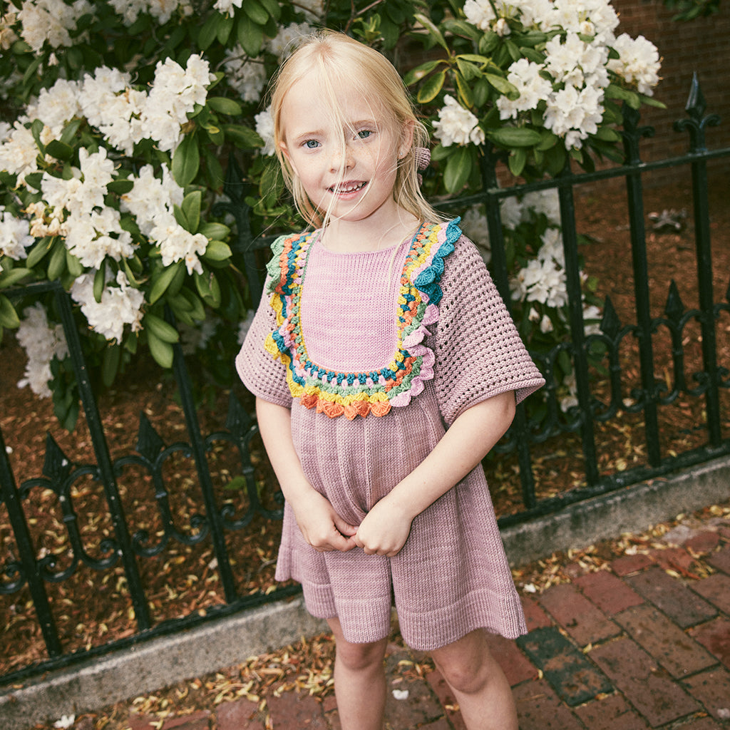 Misha & Puff Child Crochet Joya Dress Plum Petal Purple