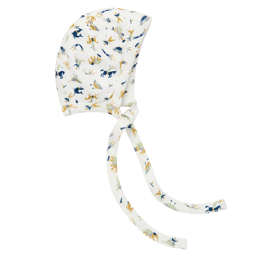 Misha & Puff Baby Bonnet Marzipan Cream Circus Print