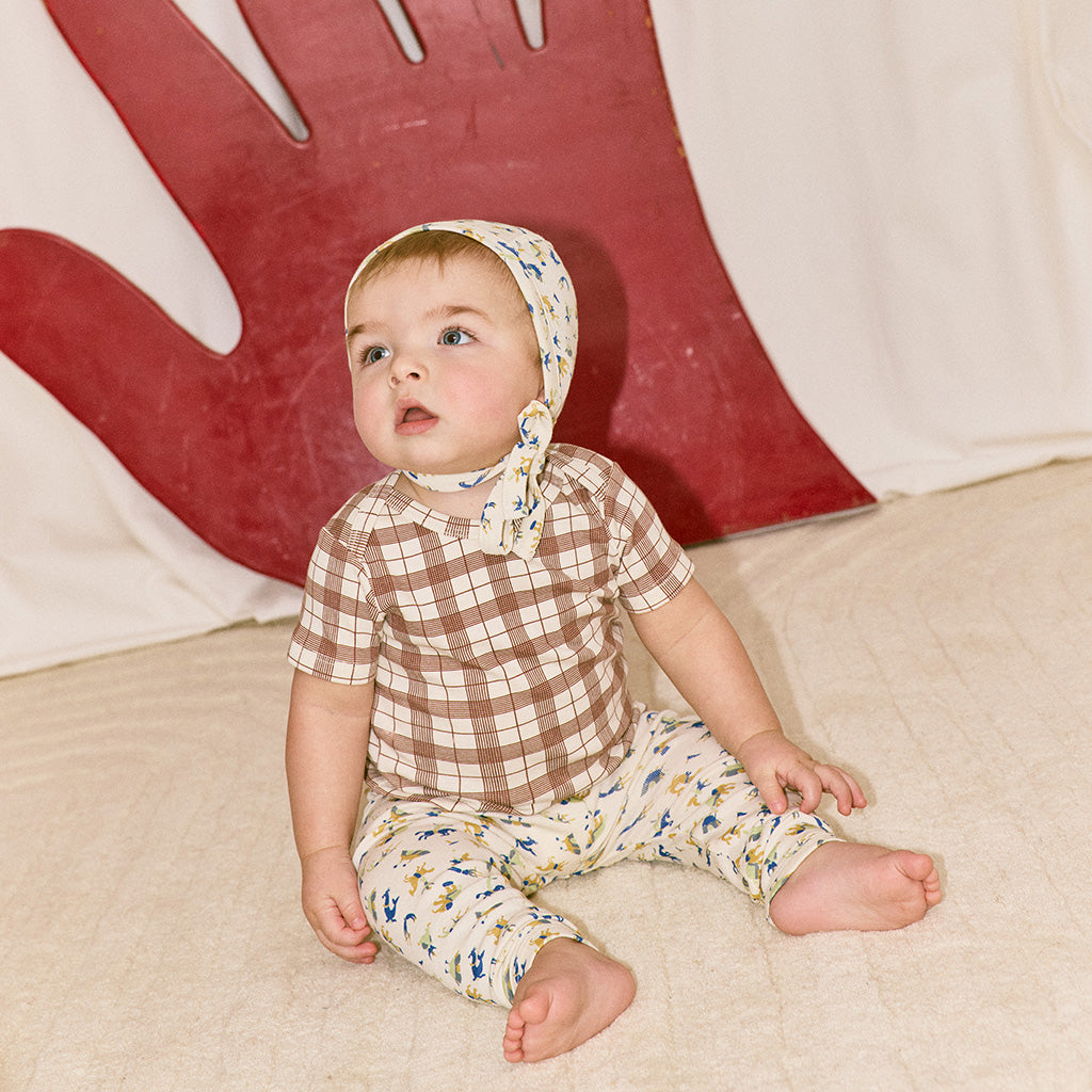 Misha & Puff Baby Bonnet Marzipan Cream Circus Print