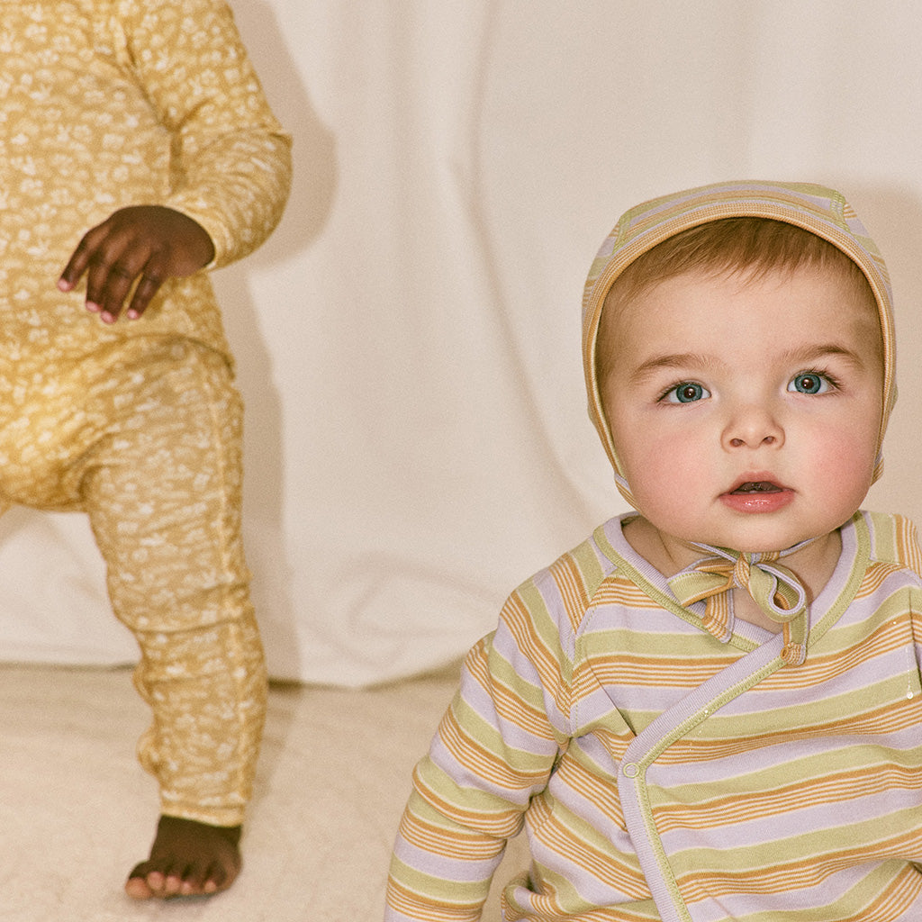 Misha & Puff Baby Bonnet Mist Avenue Multicolour Stripes