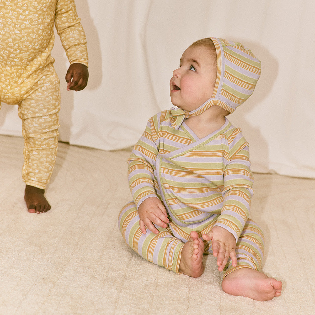 Misha & Puff Baby Bonnet Mist Avenue Multicolour Stripes