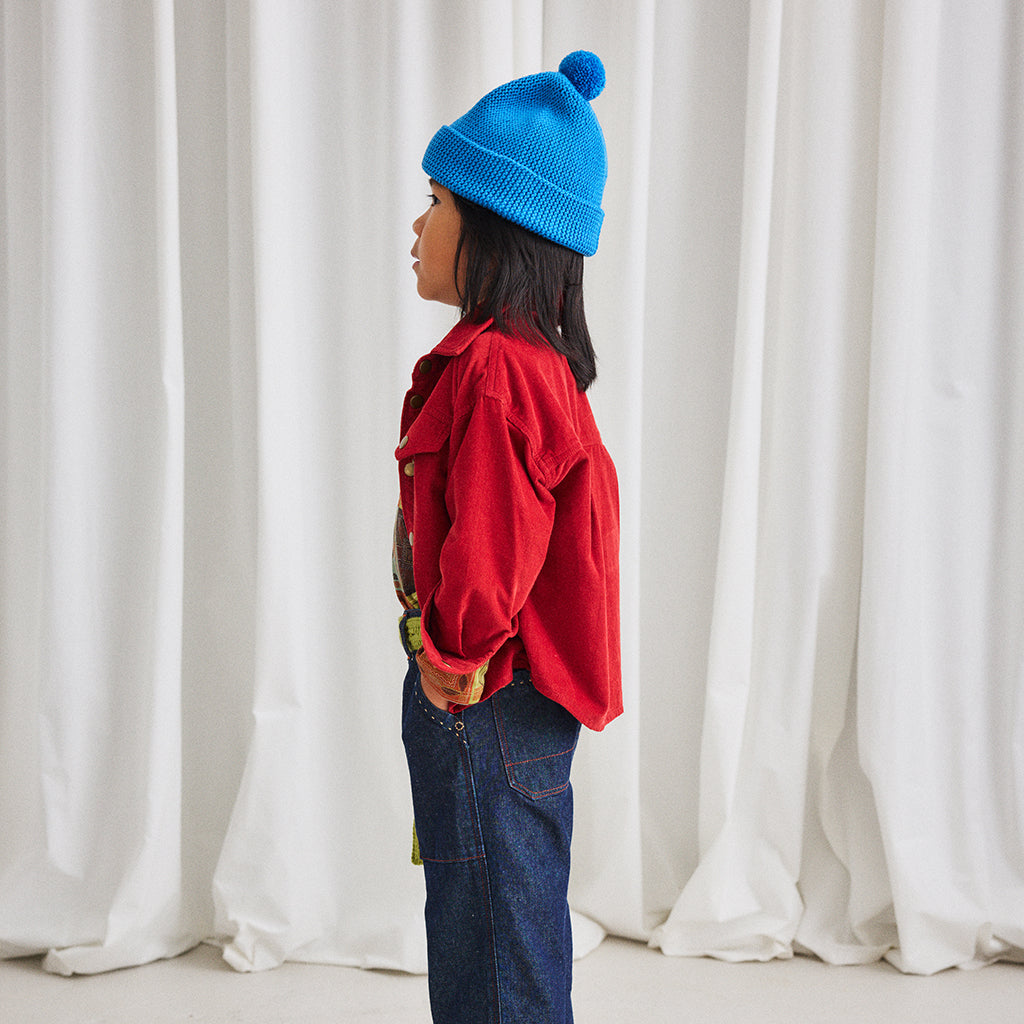 Misha & Puff Child Garter Hat Cerulean Blue