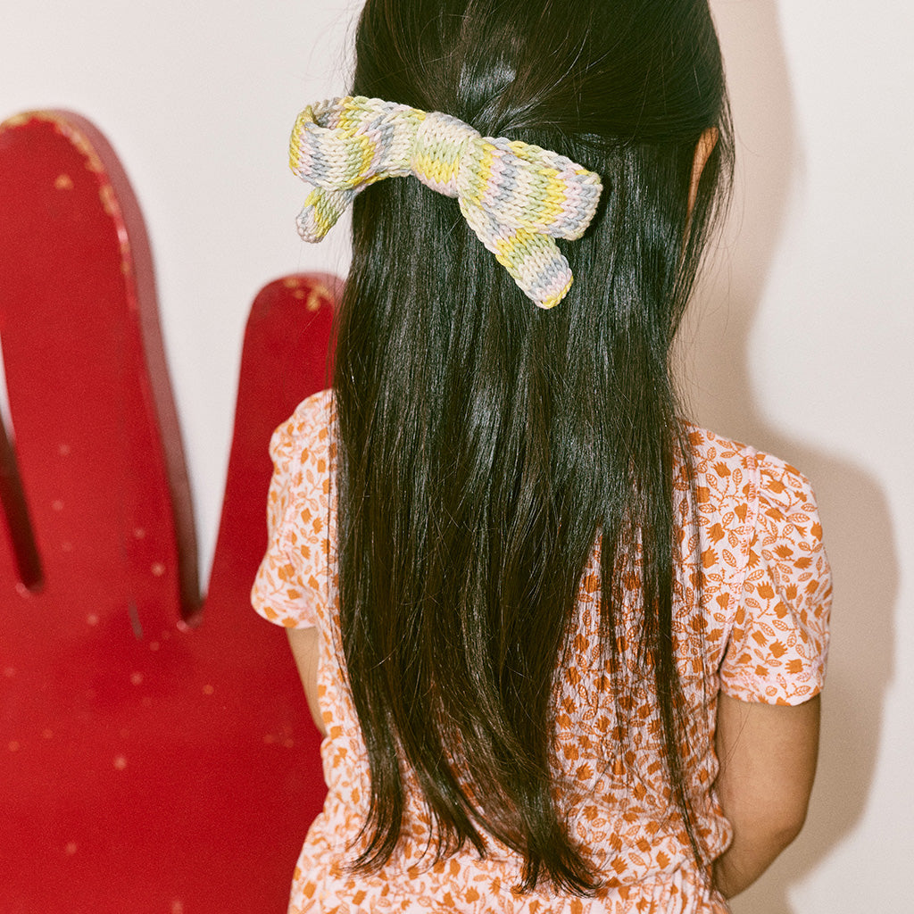 Misha & Puff Child Jumbo Goldie Bow Hair Clip Bubble Yellow Space Dye