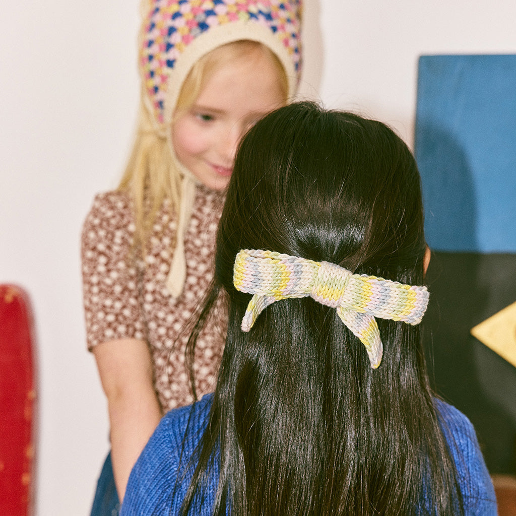 Misha & Puff Child Jumbo Goldie Bow Hair Clip Bubble Yellow Space Dye