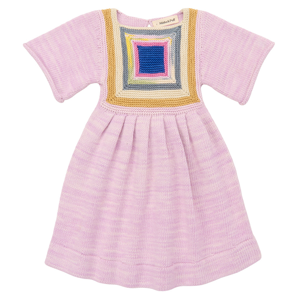 Misha & Puff Child Log Cabin Dress Aura Pink