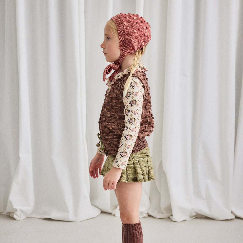 Misha & Puff Child Paloma T-shirt Sugar Cream Calico Hearts Print