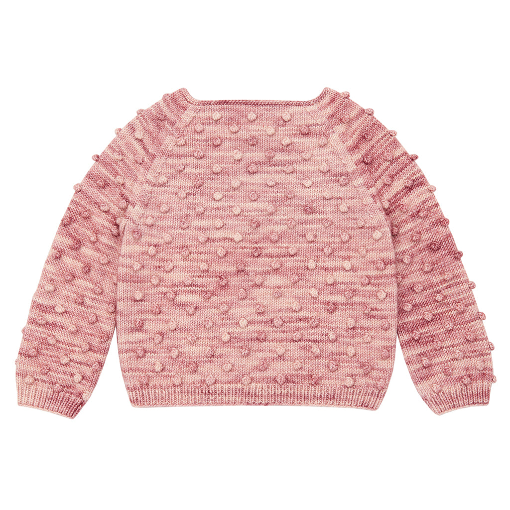 Misha & Puff Child Popcorn Sweater Prairie Rose Pink