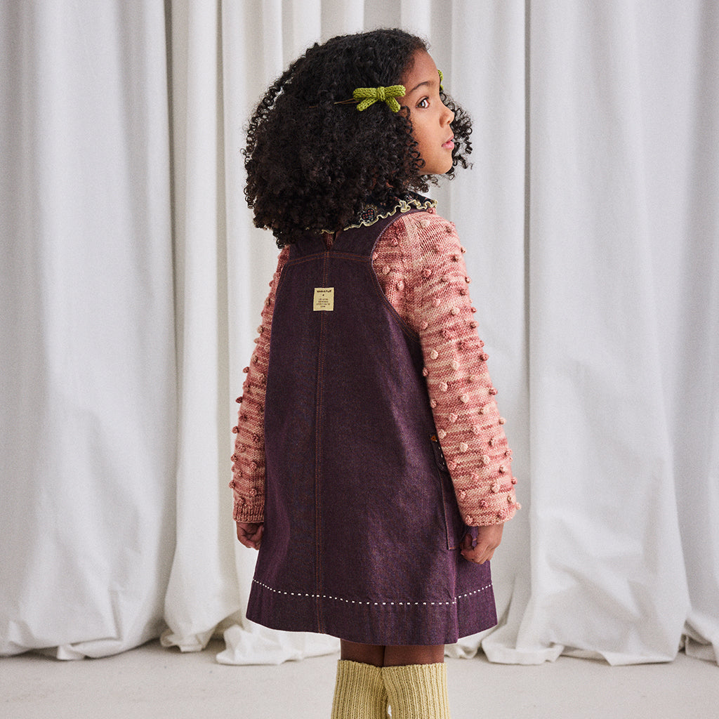 Misha & Puff Child Popcorn Sweater Prairie Rose Pink